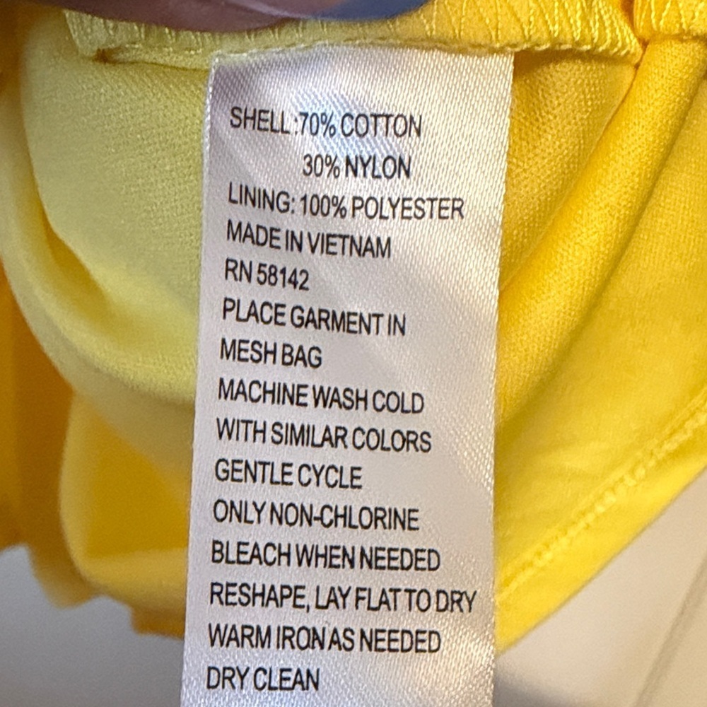 London Style Yellow Lace Ruffle-Sleeve Mini Dress - Picture 3 of 6